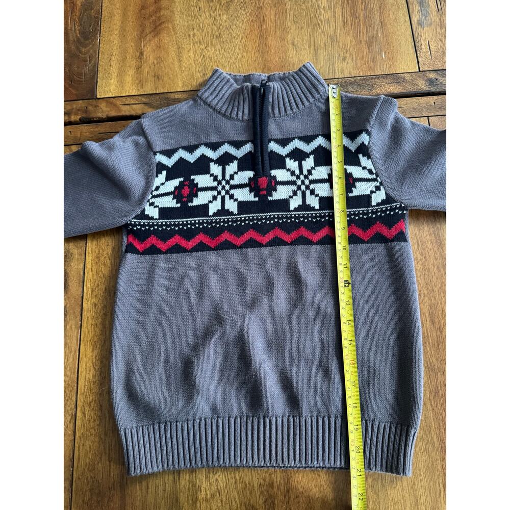 Gymboree Boys Fair Isle Snowflake Quarter-Zip Sweater M (7-8) - Picture 8 of 9